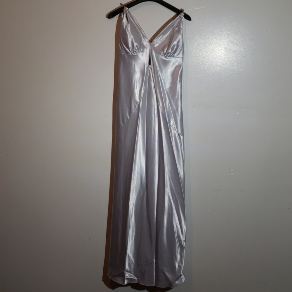 Poly U.S.A silver beaded details prom dress size M